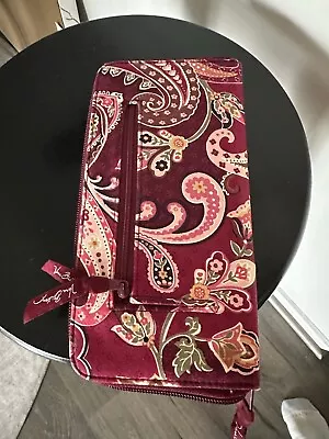 Vera Bradley Large Trifold Wallet Pink Paisley Organizer Clutch • $30