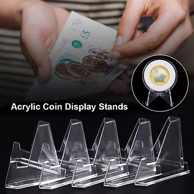 40pcs Acrylic Stands Mini Coin Display Stand Easel Holder Rack Shelf For Medals • $15.63