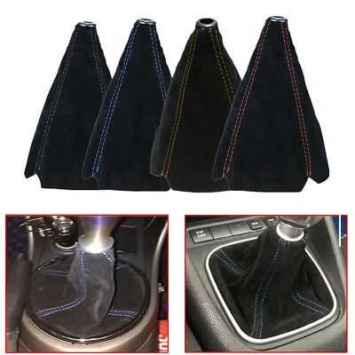 $7.24 • Buy Car Suede Leather Manual Gaiter Gear Stick Shifter Knob Boot Cover Car Universal