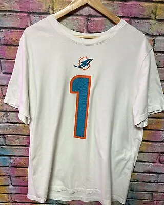 Miami Dolphins Name & Number Graphic T-Shirt - Tagovailoa XL • £25.99