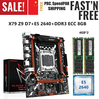 X79 Motherboard W/ Xeon E5 2640 CPU LGA 2011 4G*2 DDR3 ECC RAM NVME M.2 SATA 3.0 • $105.99