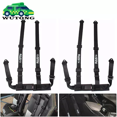 4-Point Racing Harness Quick Release Safety Seat Belts 2  Black Go-Kart UTV ATV • $43.99