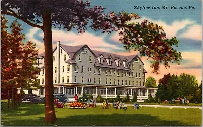 CB-304 PA Mt. Pocono Skyline Inn Hotel Linen Postcard Pennsylvania • $6.50