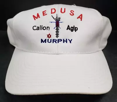 Vintage J Ray McDermott Medusa Callon Agip Murphy White Snapback Cap Hat • $9.99