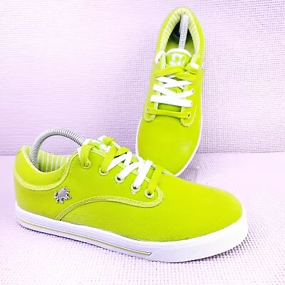 Vlado Spectro Mens Canvas Fashion Sneakers Lime Green 8 Lace Up IG-1063-12 • $39