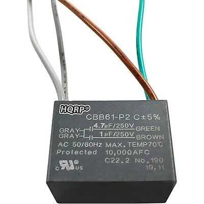 Replacement Ceiling Fan Capacitor CBB61 4.7uf+1uf 4-Wire • $4.95