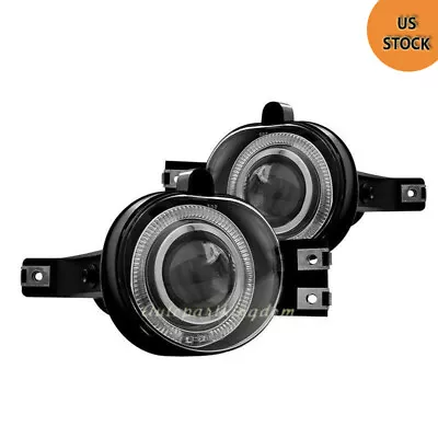 Clear Lens Projector Fog Driving Lights Lamps Set W/LED Halo For 02-09 Dodge Ram • $51.90