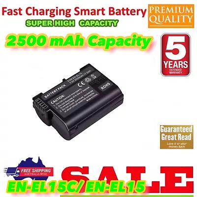 2500mAh EN-EL15C EN-EL15 Battery For Nikon D500D600D610D750D7000D7100D7200 • $33.77