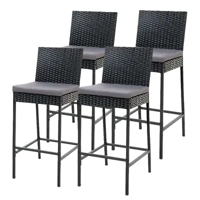 $279.96 • Buy Gardeon Set Of 4 Outdoor Bar Stools Dining Chairs Wicker Furniture