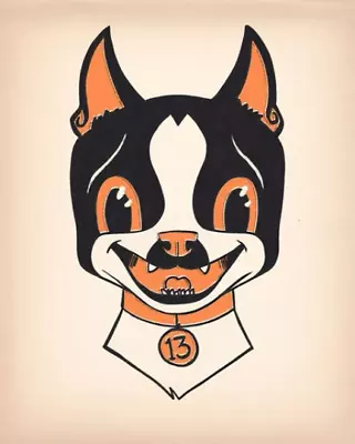 Boston Terrier Halloween Print Vintage Inspired Dog Art Print • $19.99