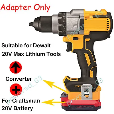 Adapter For Craftsman V-20 20V Battery Convert To For Dewalt 20V Tools Converter • $19.17