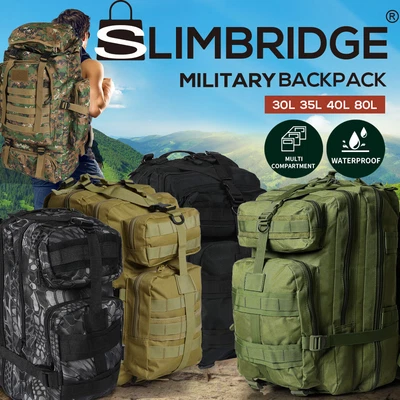$39.99 • Buy Slimbridge 30L/35L/40L/80L Military Tactical Backpack Rucksack Camping Travel