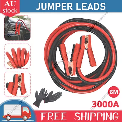 6M Heavy Duty Jump Leads 3000AMP Car Van Battery Starter Booster Cables Jumper • $36.97