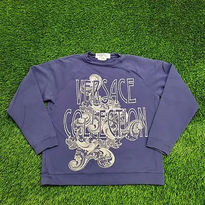 Versace Collection Art Raglan Sweatshirt Women L-Short 21x23 Faded Violet Purple • $94.99