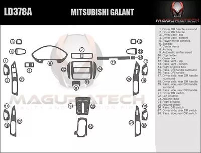 Fits Mitsubishi Galant 1999-2003 W/O Factory Wood Large Wood Dash Trim Kit • $172.04