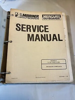 Mariner Outboards Factory Service Manual Mercury Models V-135 Thru V-225 • $20
