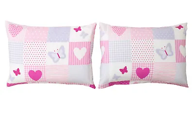 £9.99 • Buy Hearts Duvet Pillowcase Cover Set Butterflies Patchwork Girl Childrens Bedding