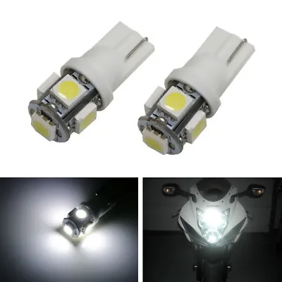 Xenon White 5-SMD 2825 168 194 LED Bulbs For Motorcycle Bike Parking Lights • $6.99