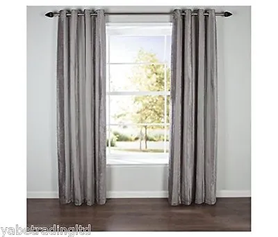 £19.99 • Buy Stripe Latte Chenille Lined Eyelet Curtains 46  X 72  Bedroom Lounge Brand New