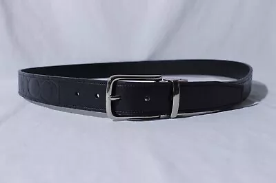 Coach Men's Embossed Logo Black Leather Belt 42 • $44.96