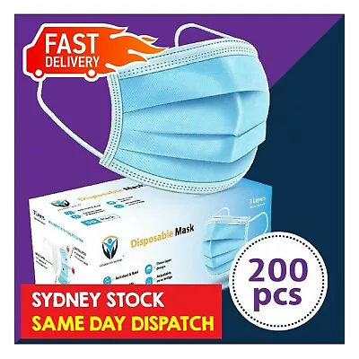 200Pc Disposable Face Mask Protective Masks 3 Layer Meltblown Filter General Use • $35