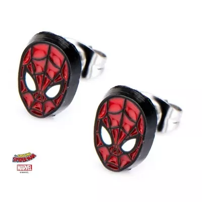 Licensed Marvel Spiderman Stainless Steel Stud Earrings • $14.99