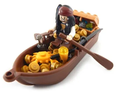 NEW LEGO CAPTAIN JACK SPARROW With Boat & Treasure Minifig Potc Pirate Lot Set • $19.99
