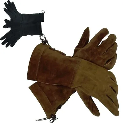 Quality Split Leather Gloves Period Costume. Re-enactment Or LARP Black Or Brown • £40