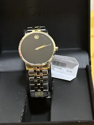 Men's Movado Museum® Classic Two-Tone PVD Watch With Black Dial Model: 0607200 • $499.99