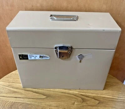 $21 • Buy  Harold Square Woolworth Tan Metal Security File Locking Box Key USA Excelsior