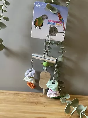 Fun Metal Chime Calcium Chew Bird Toy Cockatiel Lovebird Budgie Conure • £5.99