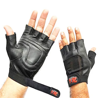 £3.98 • Buy 2Fit Gym Gloves Leather Workout Weight Lifting Fitness Training Cycling Grips 