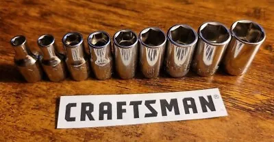 Craftsman 1/4  Drive 9 Pc 6 Pt Metric MM Chrome Socket Set 5-13 Mm • $11.64