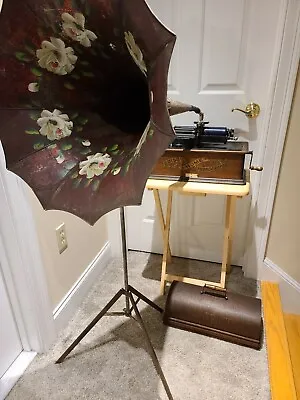 Antique Working 1903 EDISON  Home  Oak Wind-Up 2 & 4 Min. Cylinder Phonograph • $1749.99