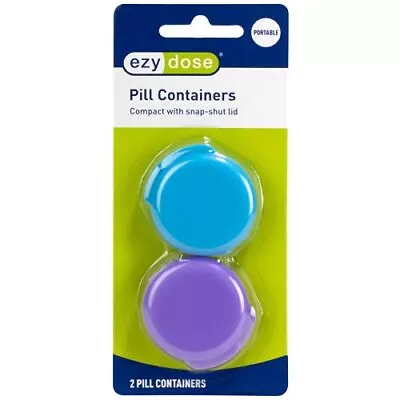 Daily Round Portable Pill And Vitamin Containers Assorted 2 Count • $5.82