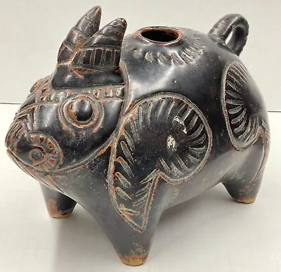 Khmer Brown-Glazed Rabbit-Form Lime Pot • $4500