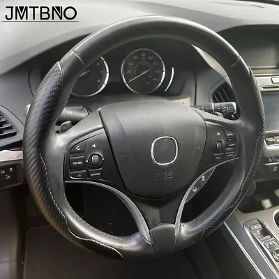 15  Steering Wheel Cover Carbon Fiber Non-Slip Auto Accessories Black For Acura • $15.99