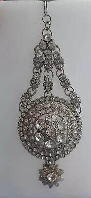 Silver Gold Jhummar Side Tikka Diamante Hair Headpiece Head Jewellery  • £3.49