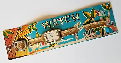 TOY WATCH  Original Card Great Graphics JAPAN-VINTAGE 1950's 60s Dime Store KO • $9.99
