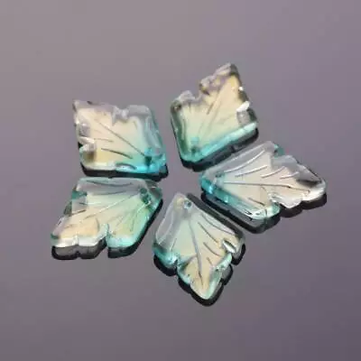 10pcs 25x18mm Leaf Charm Crystal Glass Loose Pendants Beads DIY Jewelry Findings • $2.98