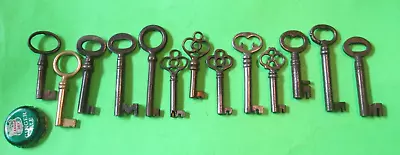 Lot Of 12 Vintage Open Barrel Skeleton Keys Bow Fancy Ornate Dresser Antique Ymm • $45