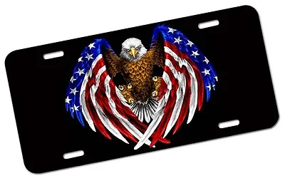 American Flag Eagle Wings License Plate Automotive .40 Alum. Hi-Quality  • $9.95