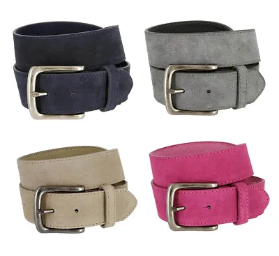 Smooth Suede Belt Casual Jean Belt Genuine Leather Suede Belt 1-1/2  Wide • $15.95