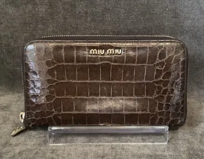 Miu Miu Croc Zippy Wallet • $59