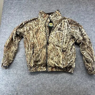 Cabela's Men's Backwaters Waterfowl Duck Camo Hunting Jacket Large Fleece Lined* • $25