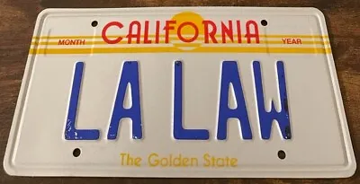 LA LAW Novelty Vanity Movie Prop License Plate California TV Show Lawyer Atty • $59.99