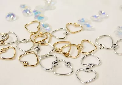 £2.99 • Buy 25 Tibetan Heart Charms For Jewellery Making, Wine Charms, Key Rings, Earrings