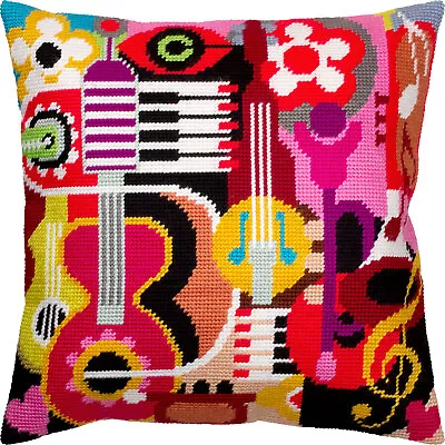 DIY Needlepoint/Tapestry Pillow Kit  Music Vibes  16x16 In / 40x40 Cm • $36.45