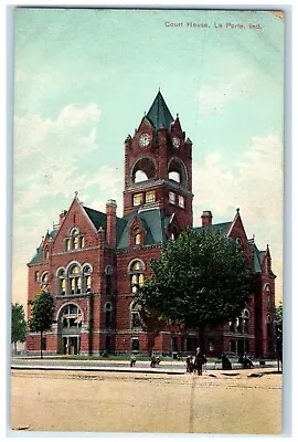 1908 Court House Exterior Building La Porte Indiana IN Vintage Antique Postcard • $29.95
