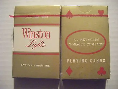 2 1980s WINSTON LIGHTS Playing Cards Packs RJ Reynolds Marlboro Unopened NEW NIP • $9.95